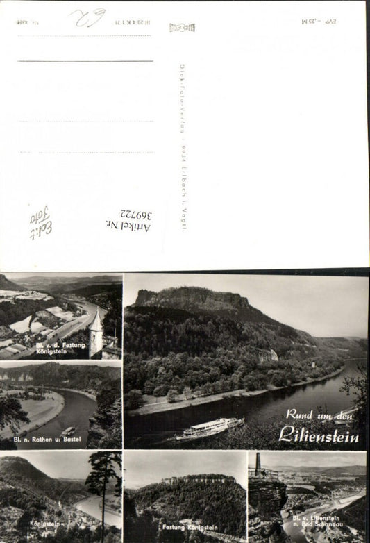 369722,Rund um den Lilienstein Königstein Festung Bad Schandau Rathen Mehrbildkarte