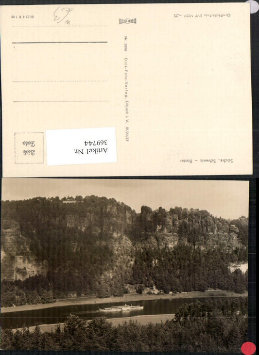 369744,Sächsische Schweiz Bastei b. Rathen Brücke Felswand Dampfer