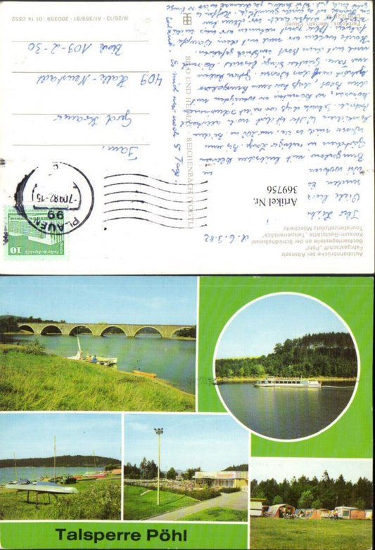 369756,Talsperre Pöhl Brücke b. Altensalz Fahrgastschiff Zeltplatz Camping Mehrbildkarte