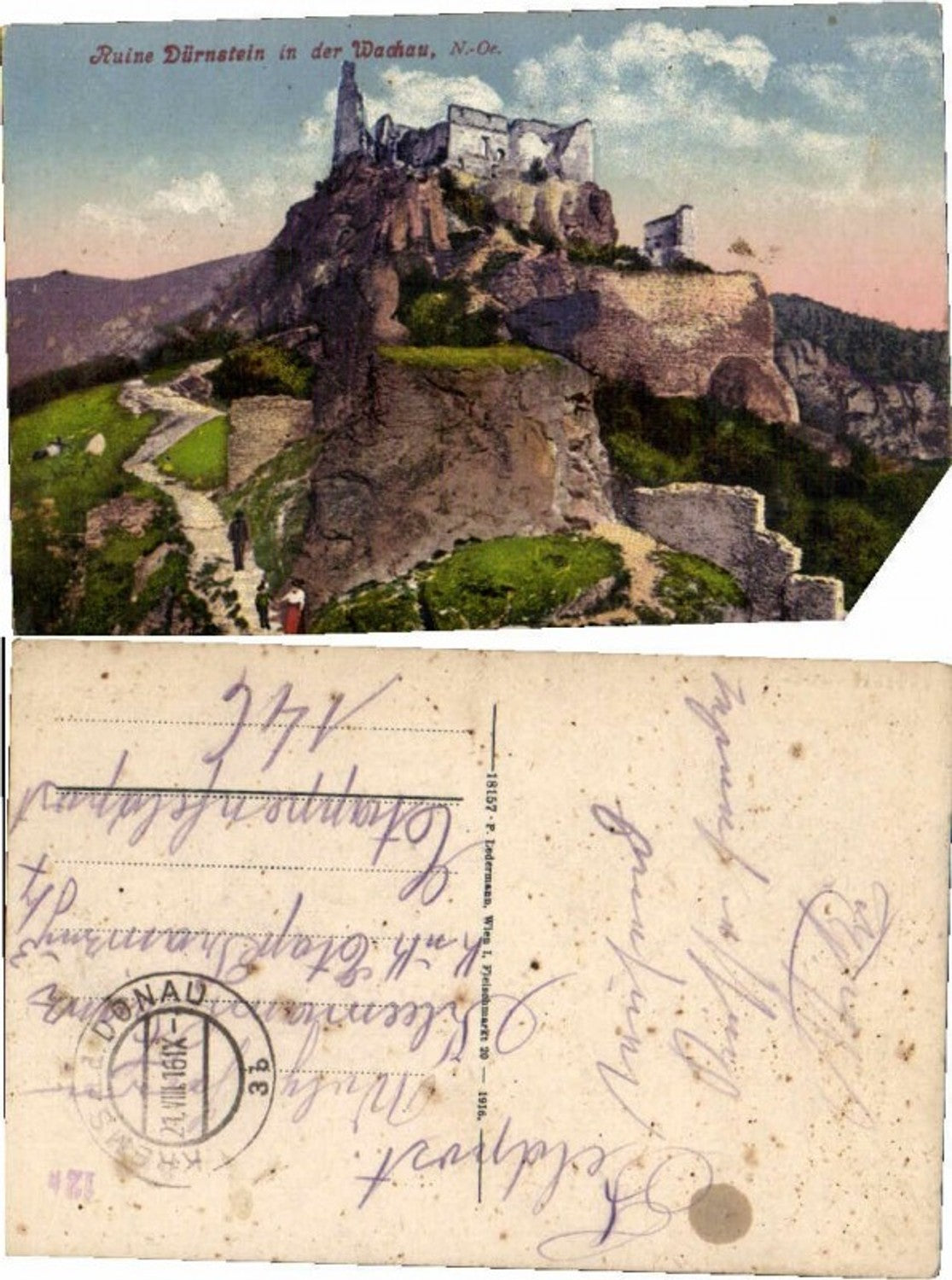 68438,Ruine Dürnstein i.d. Wachau Leute am Weg pub Ledermann 18157