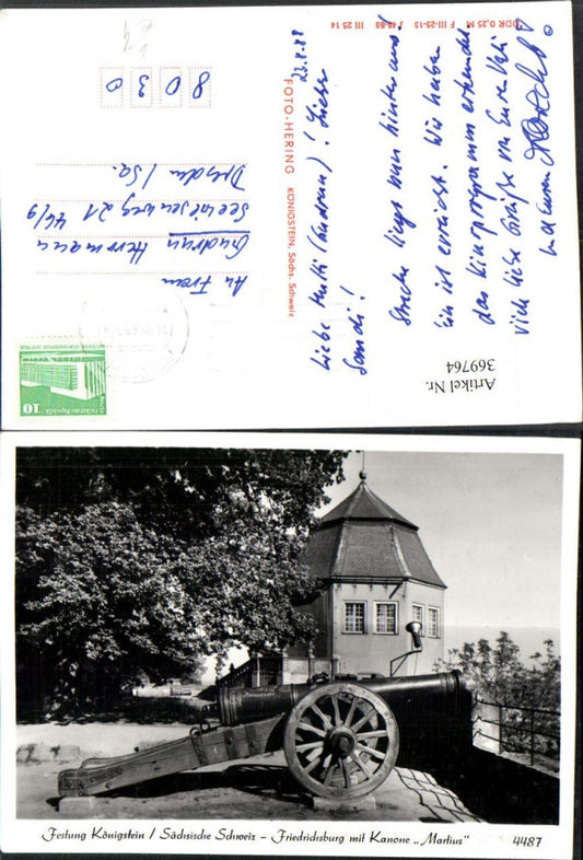 369764,Festung Königstein Friedrichsburg m. Kanone Martius pub Foto Hering 4487