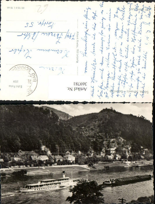 369781,Sächsische Schweiz Schmilka Teilansicht Dampfer