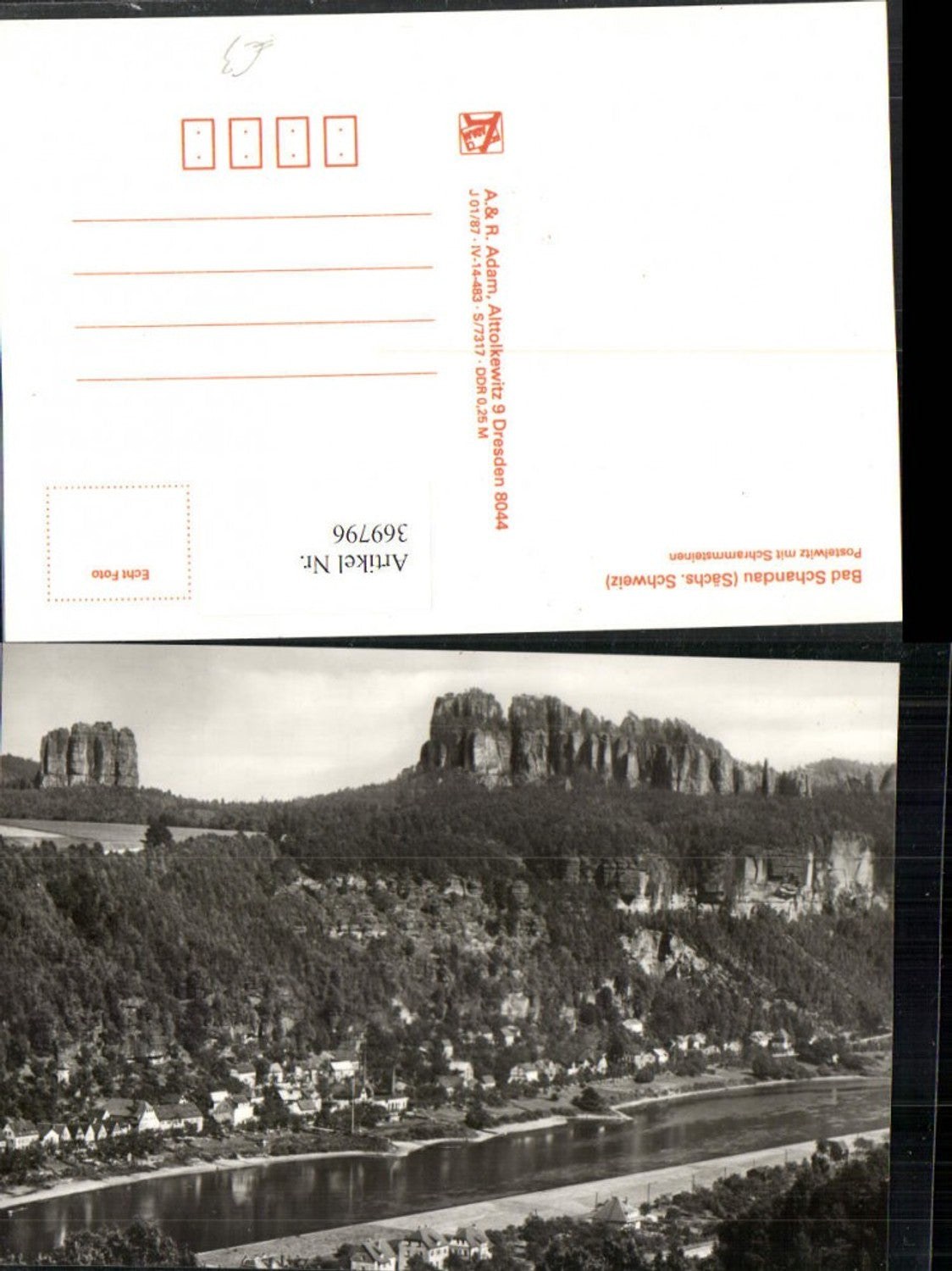 369796,Bad Schandau Postelwitz Totale m. Schrammsteine