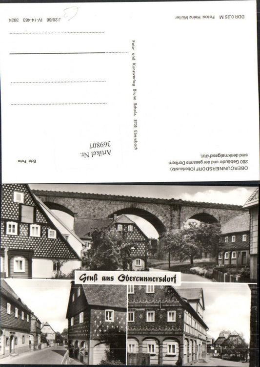 369807,Obercunnersdorf Gebäude Brücke Mehrbildkarte