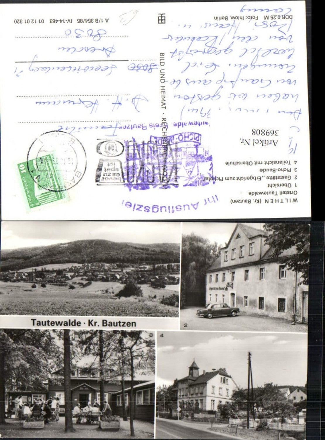 369808,Wilthen Tautewalde Totale Gaststätte Erbgericht zum Pichotal Schule Mehrbildkarte