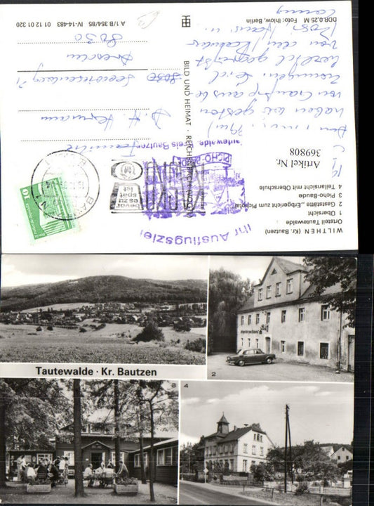 369808,Wilthen Tautewalde Totale Gaststätte Erbgericht zum Pichotal Schule Mehrbildkarte
