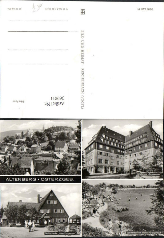 369811,Altenberg im Osterzgebirge Teilansicht Sanatorium Waldschenke Strandbad Mehrbildkarte