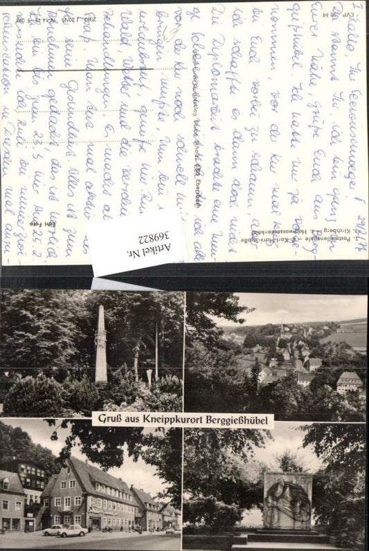 369822,Berggießhübel Postmeilensäule Hochwasserdenkmal Kirchberg Mehrbildkarte