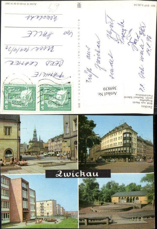 369839,Zwickau Markt Ringkaffee Freilichtbühne Mehrbildkarte