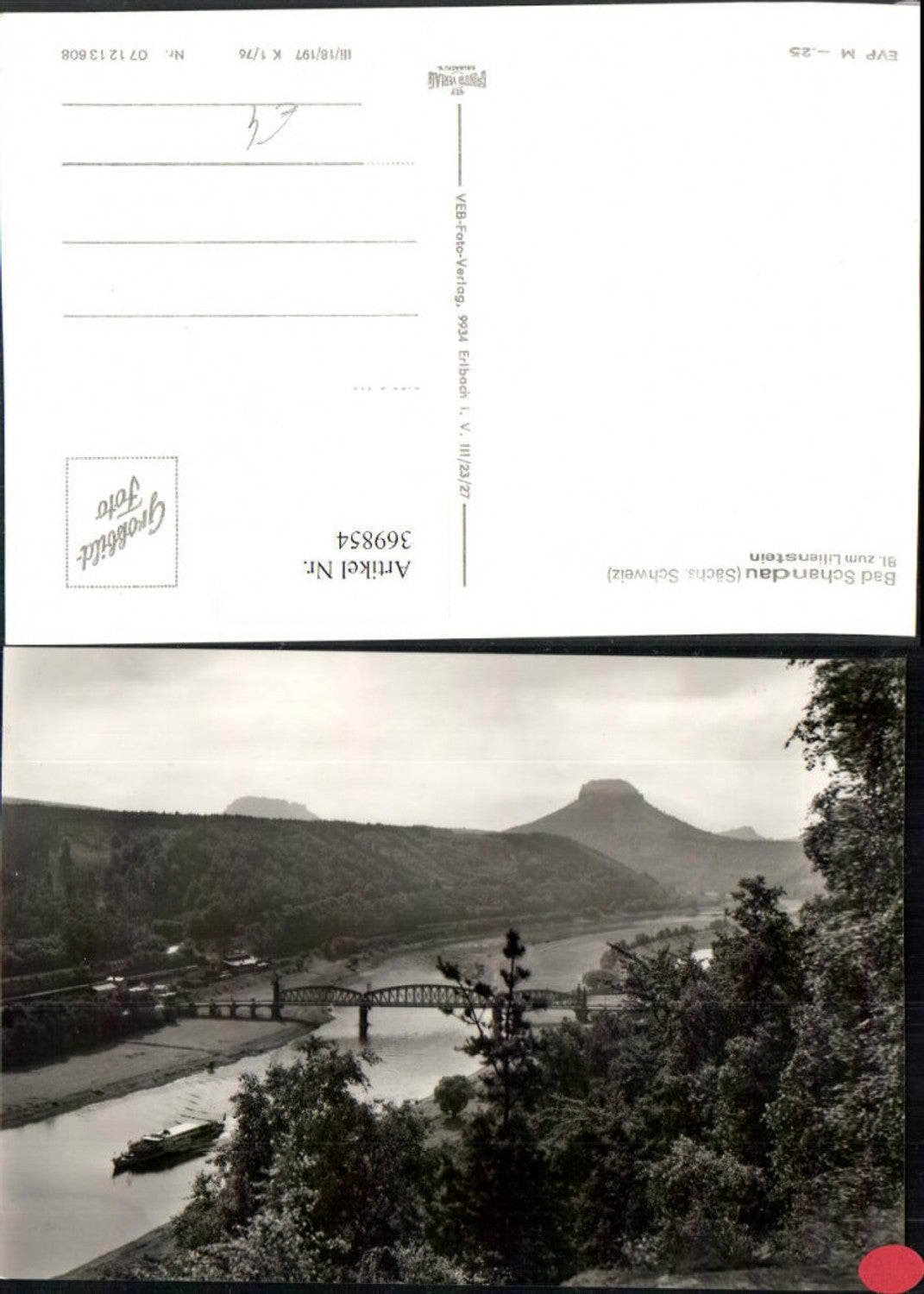369854,Sächsische Schweiz Bad Schandau Brücke m. Lilienstein