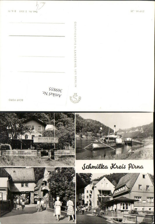 369855,Schmilka Restaurant Helvetia Dampfer Straßenansicht Mehrbildkarte
