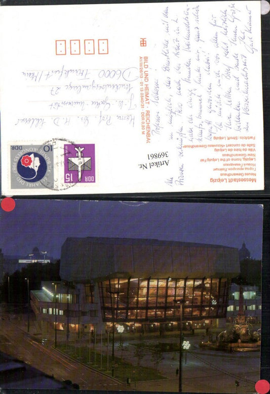 369861,Leipzig b. Nacht Gewandhaus Gebäude