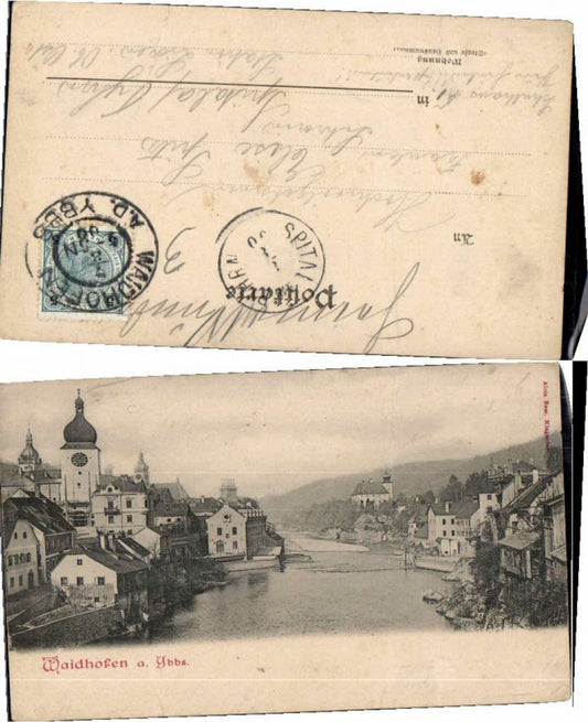 68554,Waidhofen a.d. Ybbs Partie im Ort um 1898