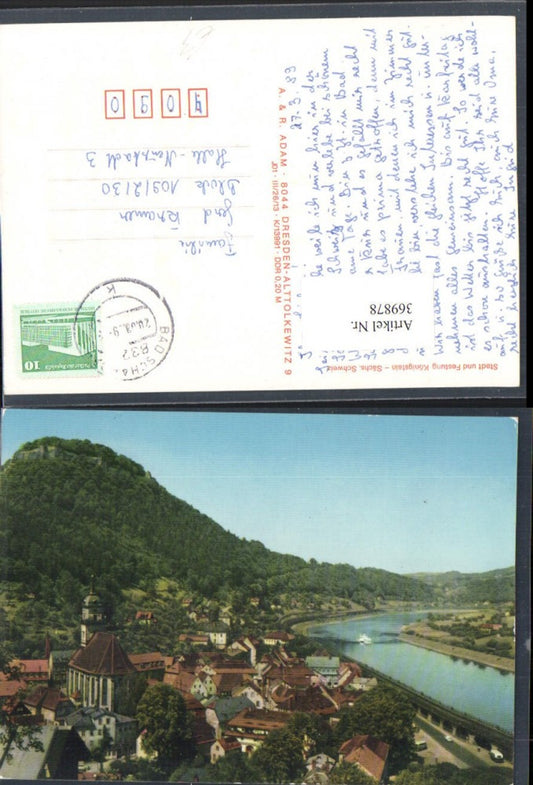 369878,Sächsische Schweiz Königstein Totale Kirche m. Festung