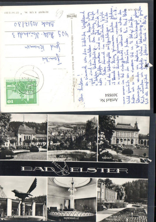 369884,Bad Elster Teilansicht Badehaus Kurhaus Quelle Wandelhalle Mehrbildkarte