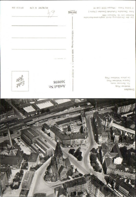 369898,Dresden Wettiner Platz Kirche Fliegeraufnahme