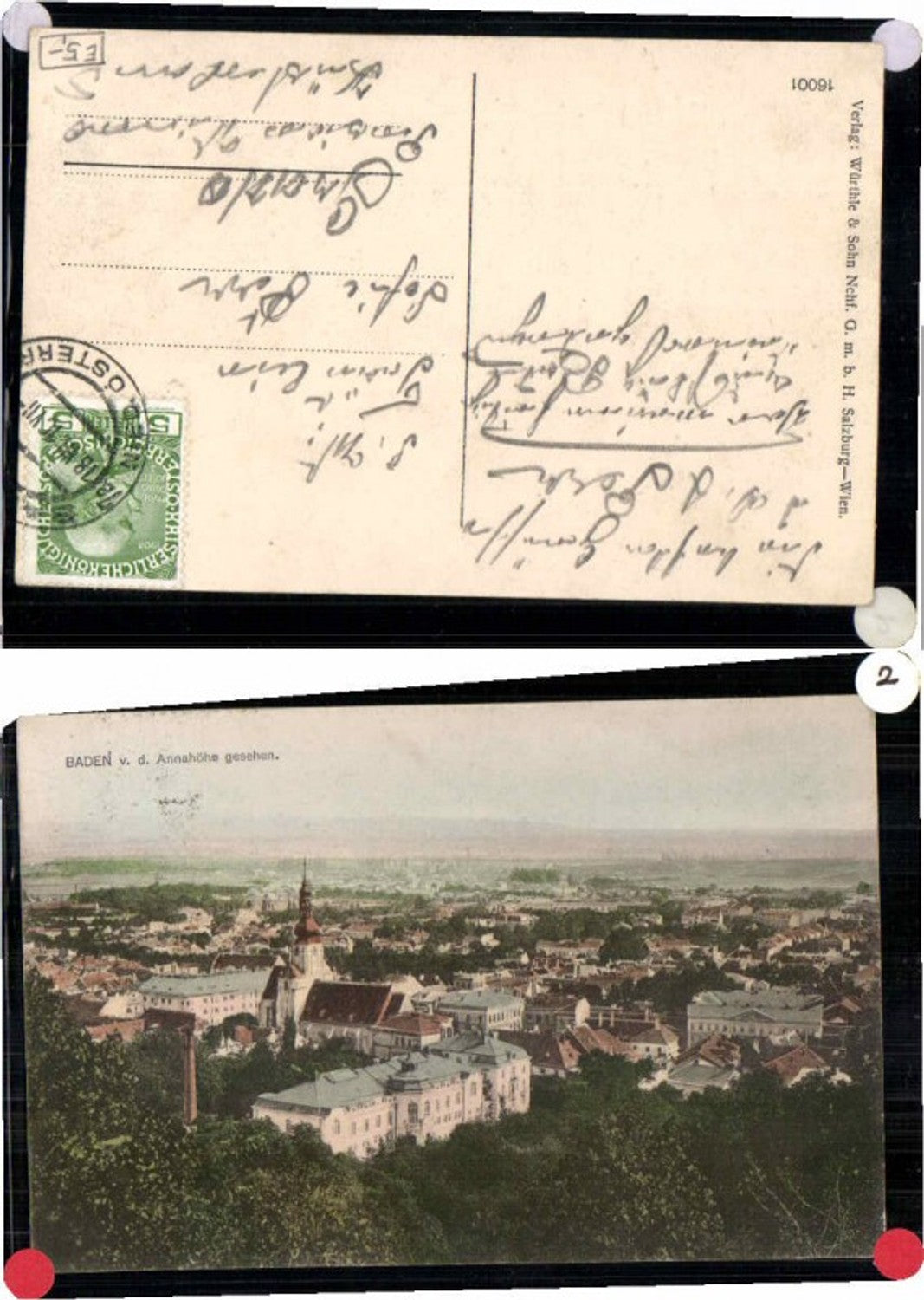 68583,Baden bei Wien v.d. Annahöhe pub Würthle Sohn 16001