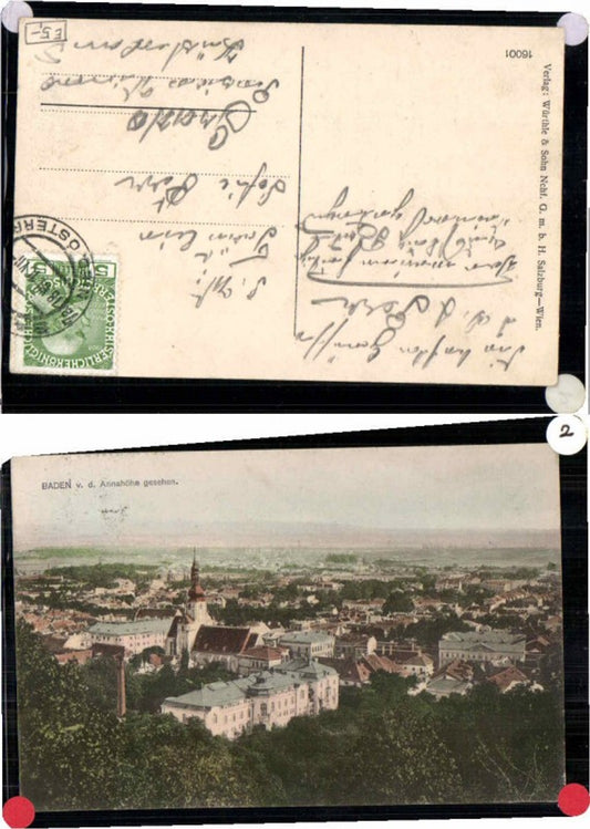 68583,Baden bei Wien v.d. Annahöhe pub Würthle Sohn 16001