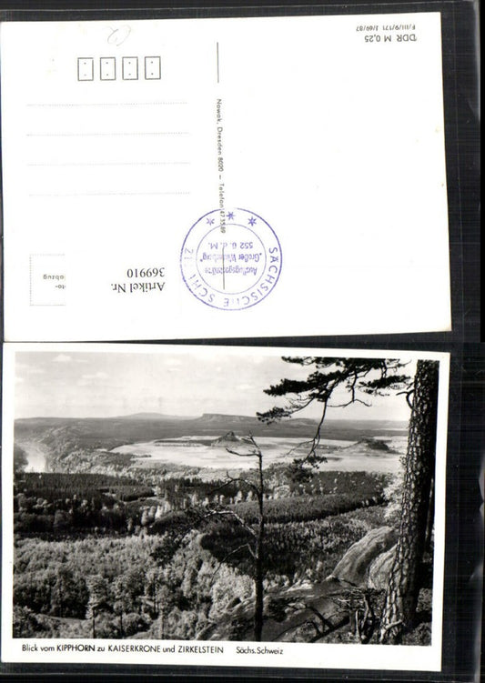 369910,Blick vom Kipphorn zu Kaiserkrone u. Zirkelstein b. Schmilka