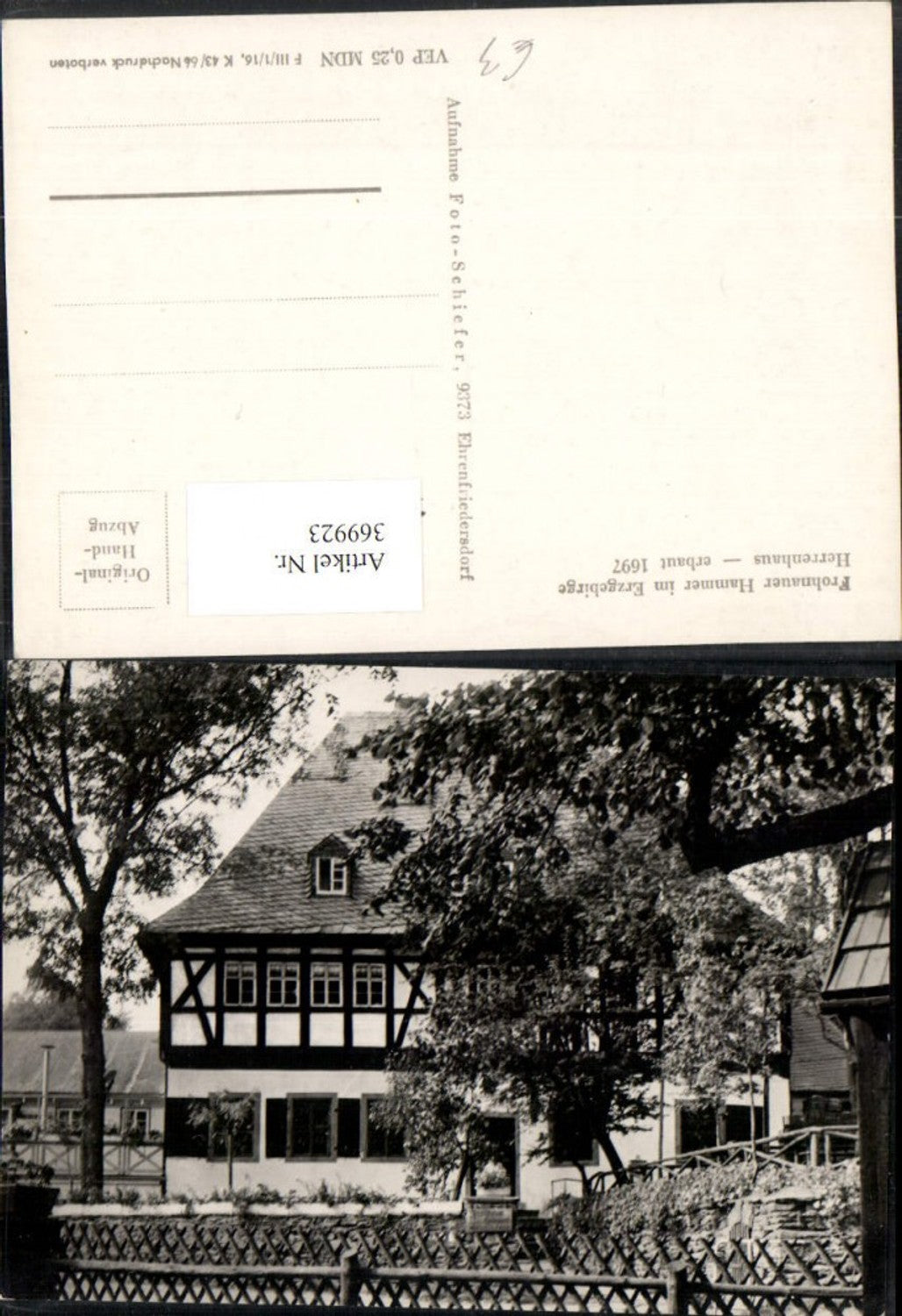 369923,FrohnauFrohnauer Hammer im Erzgebirge Herrenhaus