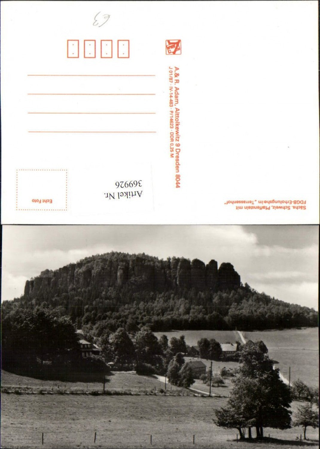 369926,Sächsische Schweiz Pfaffenstein m. Erholungsheim Terrassenhof