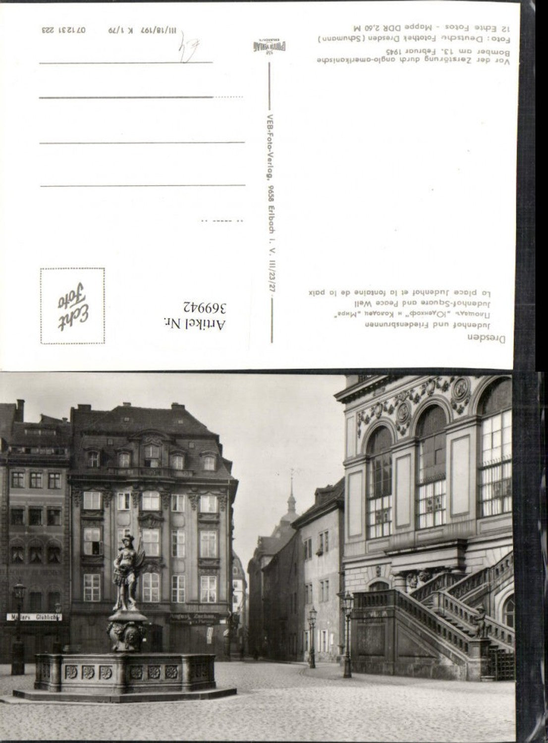 369942,Dresden Judenhof u. Friedensbrunnen Brunnen