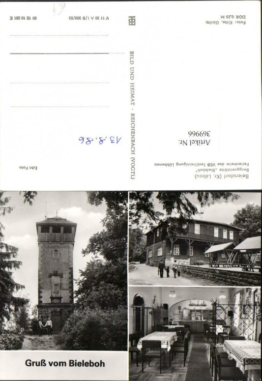 369966,Beiersdorf Berggaststätte Bieleboh Turm Mehrbildkarte