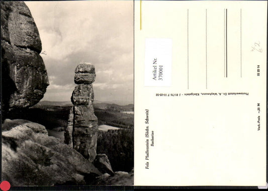 370001,Sächsische Schweiz Fels Pfaffenstein Barbarine Felsen b. Königstein