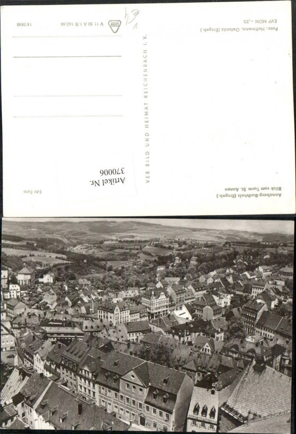 370006,Annaberg-Buchholz Teilansicht Blick vom Turm St. Annen pub VEB