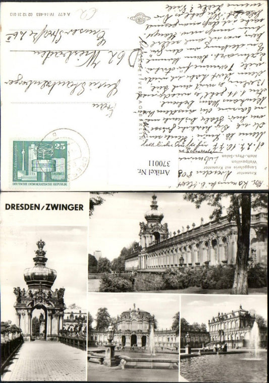 370011,Dresden Zwinger Springbrunnen Fontäne Mehrbildkarte
