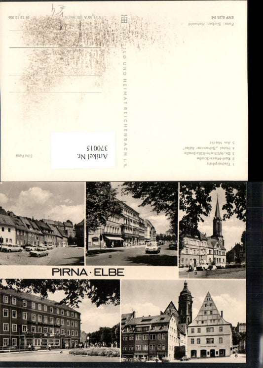 370015,Pirna an d. Elbe Hotel Schwarzer Adler Markt Straßenansichten Mehrbildkarte pub VEB
