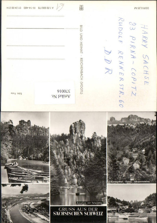 370016,Sächsische Schweiz Amselsee Rathen Dampfer Kirnitzschtal Mehrbildkarte
