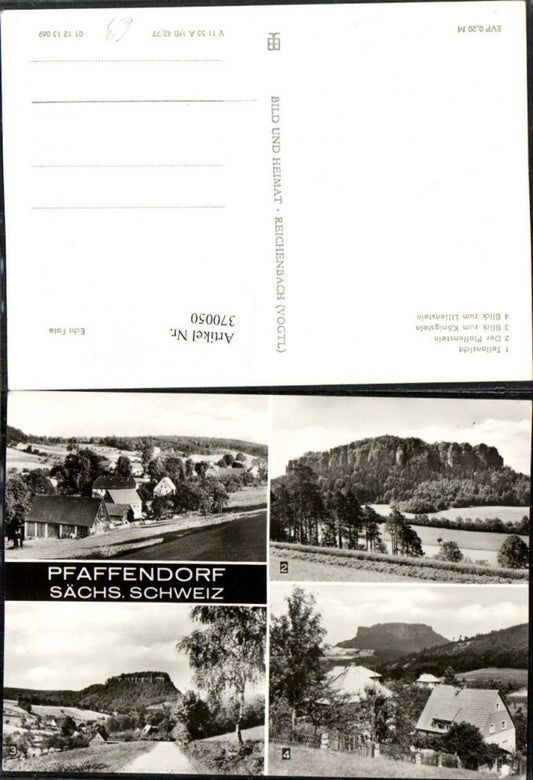 370050,Pfaffendorf Teilansicht Pfaffenstein Königstein Lilienstein Mehrbildkarte
