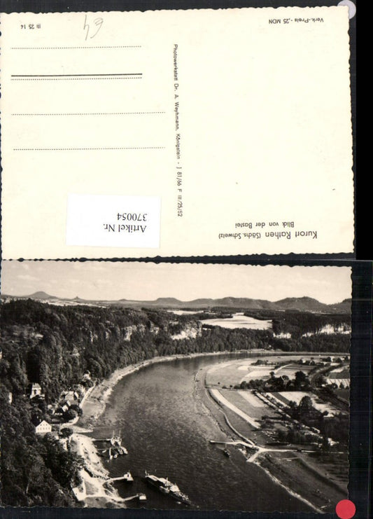 370054,Sächsische Schweiz Rathen Anlegestelle Blick von d. Bastei