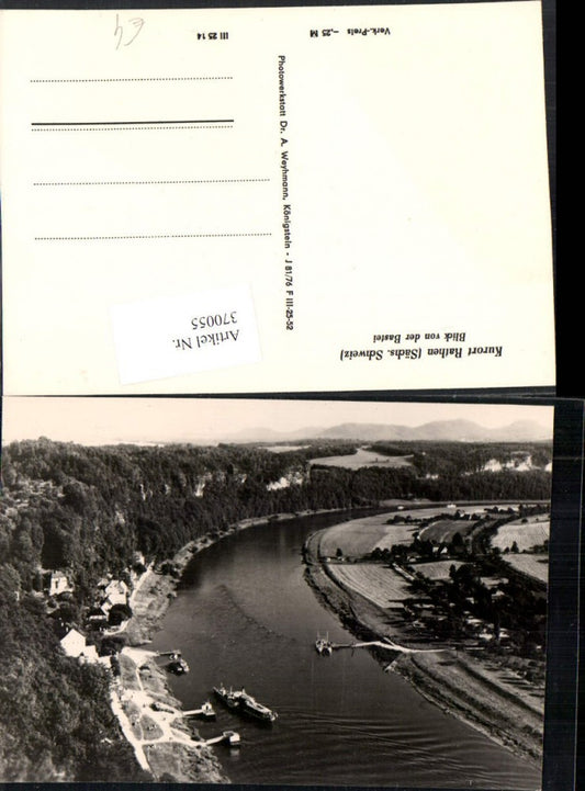 370055,Sächsische Schweiz Rathen Anlegestelle Blick von d. Bastei