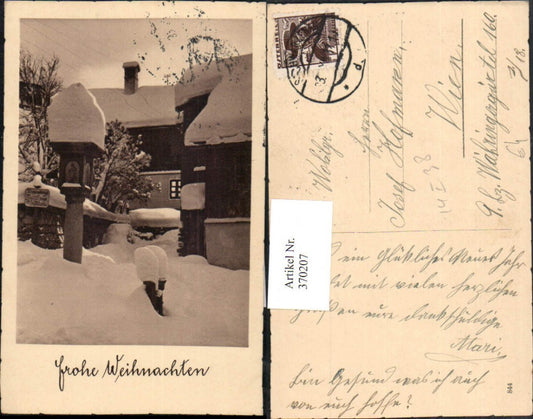 370207,Weihnachten Haus Bildstock Marterl Winterbild Motiv