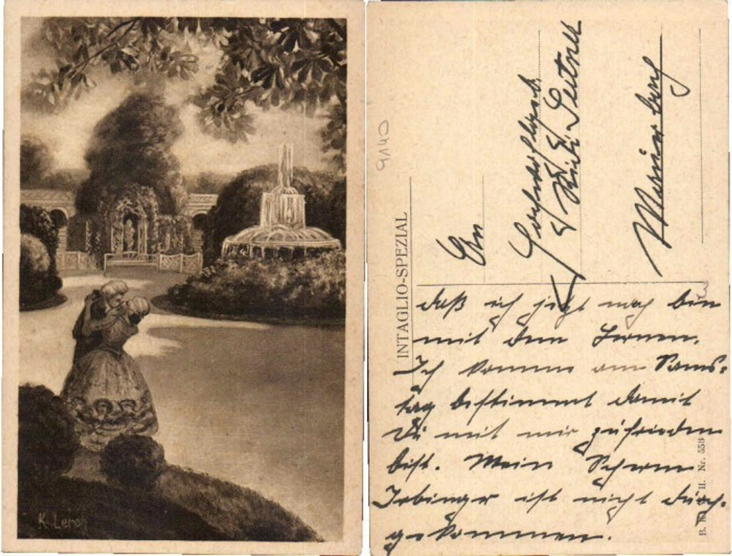 68913,B.K.W.I. 556 K. Lerch Liebespaar küsst sich Kuss