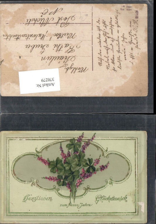 370279,Neujahr Kleeblätter Klee Blumen Passepartout