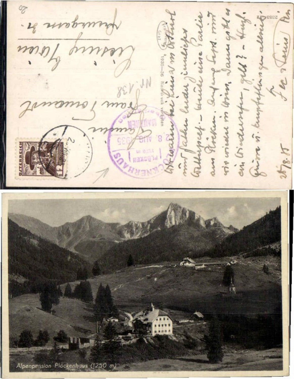 68975,Pension Plöckenhaus  b. Mauthen 1935