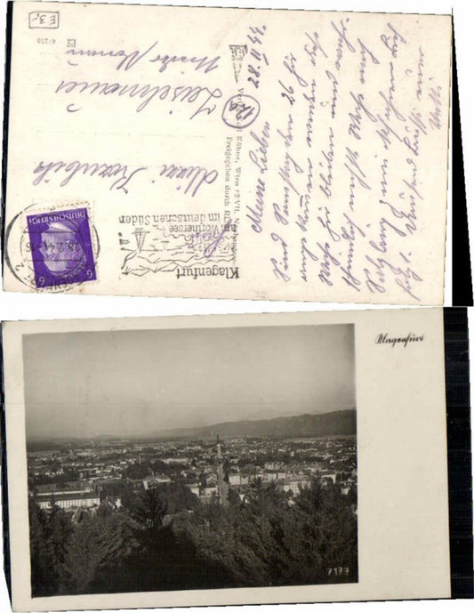 68987,Klagenfurt Totale Fotokarte 1944