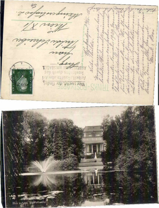 69160,Wiesbaden Staatstheather Fotokarte 1925