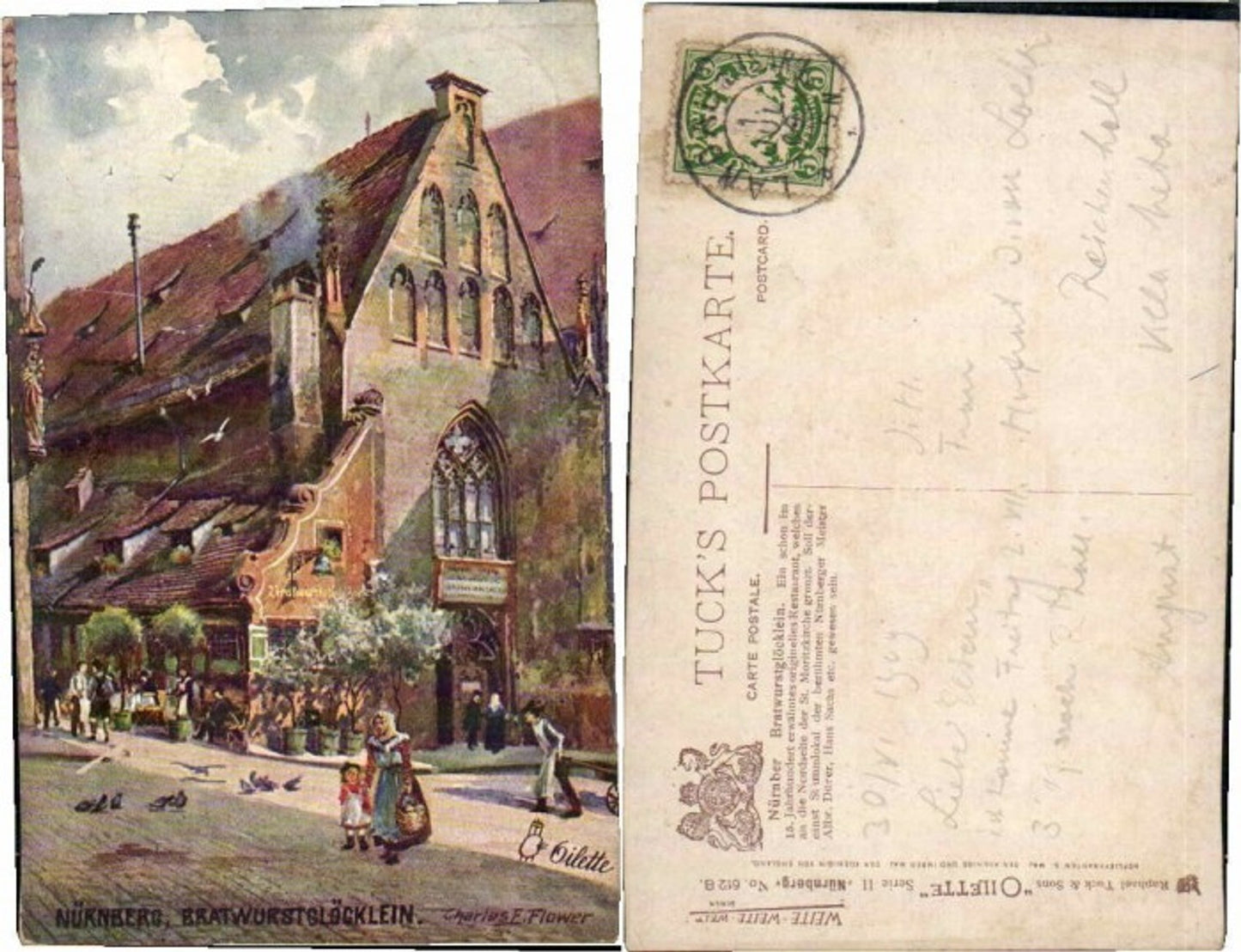 69162,Tuck AK 612B Nürnberg Bratwurstglöcklein Charles E. Flower