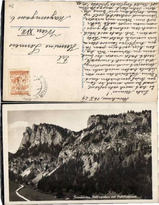 69356,Semmering Adlitzgraben um 1928