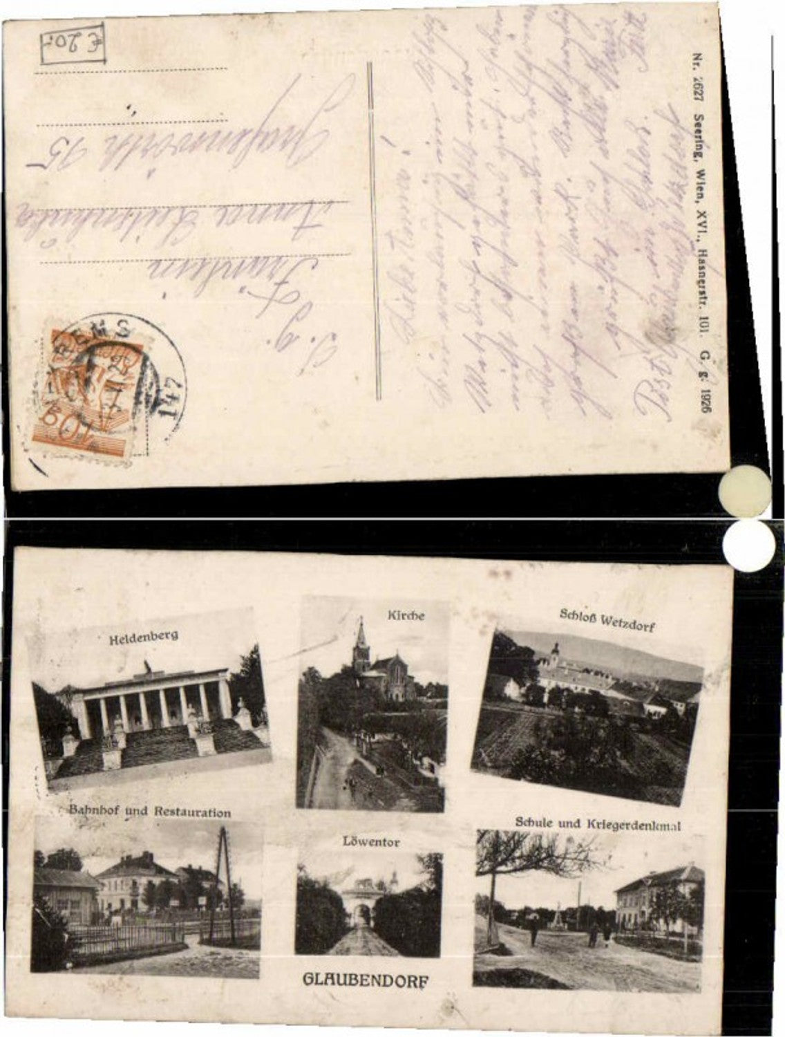 69409,Glaubendorf bei Wetzdorf Heldenberg Mehrbildkarte 1926