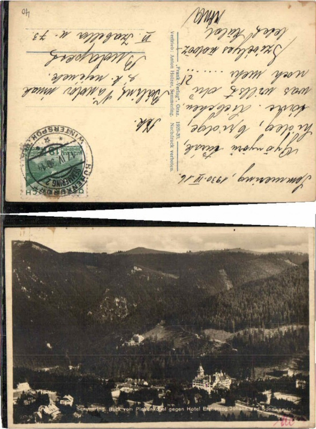 69413,Semmering vom Pinkenkogel Hotel erzherzog Johann