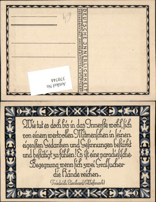 370744,Gedicht Spruch Zitat von Friedrich Lienhard Westmark Rahmen Ornamente