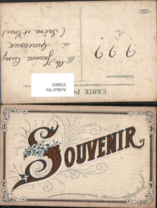 370805,Glitzer AK Souvenir Blumen