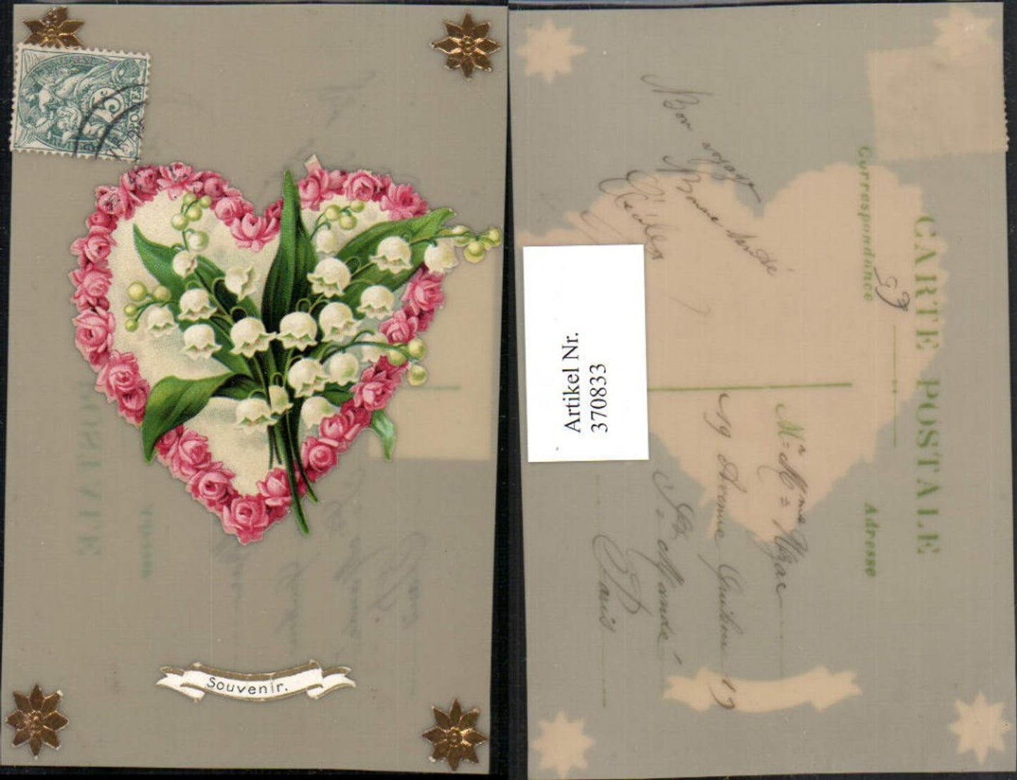 370833, Material AK Plastic Transparent Lily of the Valley Roses Heart Flowers