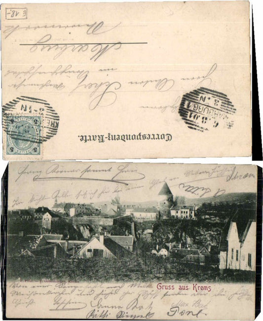 69593,Gruss aus Krems a.d. Donau um 1898