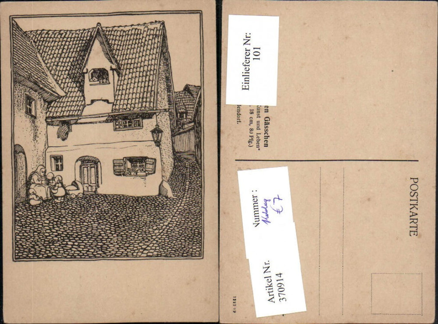 370914,Künstler AK Hermann Gradl Im alten Gässchen pub Fritz Heyder Berlin Zehlendorf